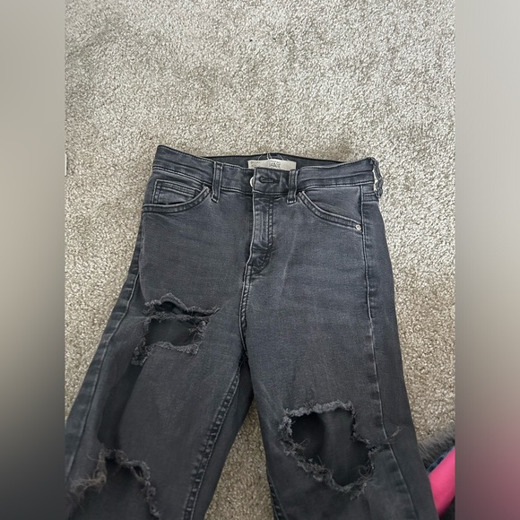 TopShop Black ripped skinny jeans- medium waist 26 - Picture 4 of 4